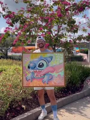 Aloha from EPCOT! 👋🌺🎨 Windy Stitchuation is one of my pieces featured here at Festival of the Arts and I couldn’t love it any more than I already do! 🩵🥹🫶 #DisneyArt #FestivalOfTheArts #StitchLover #EPCOTVibes #OhanaMeansFamily #DisneyCollector #DisneyFineArt #ArtThatPops #StitchSquad #LiloAndStitchFans #EPCOTMagic