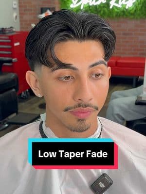 Low Taper Fade The low taper fade is perfect for this head shape. It allows for more darkness to show contrast to the fade. The brushback is a versatile haircut for straight hair. #iebarber #lowfade #midtaper #lowtaperfade #straighthair #dropfade #lowtaper