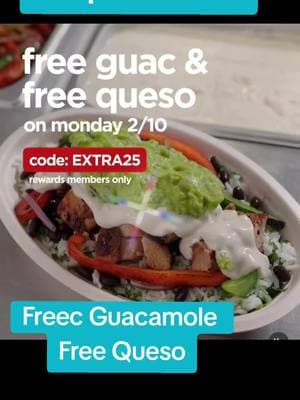 #greenscreen Chipotle Deal Free Guacamole Free Queso 2/10 only with code!! #bayareadeals #couponcommunity #couponaddict #savemoney #freefoodhack @Chipotle @ChipotleUK @Chipotle Bangers 