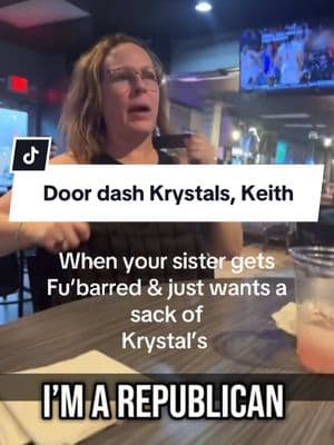 Tipsy Sissy #tipsy #sistertalk #sister #oldersister #turnt #republican #politicstiktok #bar #bartender #democrats #trumpsupporters #trump #broke #krystal #saturday #saturdaynights #funnyvideo #comedy #dontflop #ha #fyp #d #viralvideo #whitegirlwasted 