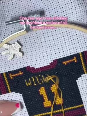 And now we live together 🥺 maybe the curse isn’t true? But I still love making hockey jerseys and I’ve made some beautiful ones since 😭 #sewing #sewingtiktok #sewistsoftiktok #patchwork #ndlptnation #fyp #foryou #ndlptcanvas #ndlptproject #wipwednesday #ndlptpainting #embroidery #crossstitchoftiktok #crossstitch #sewingtutorial #projectbag #sewingdiy #sewingproject #ndlptfinishing #quiltedbag #hockey #hockeyboy #hockeyboyfriend #asu #asuhockey #onthisday 