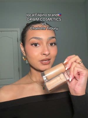 Replying to @insigne.rapha Love them both!! 😭🙌🏼 so similar/identical fr #filipinomakeup #filipinobeauty #filipinobeautybrands #localfoundation #beautyph #asianbeautyproducts #makeupph #filipinamakeup #asianmakeup #filipino #philippines @GRWM Cosmetics #charlottetilbury #flawlessfilter #grwmcosmetics #glowbooster 