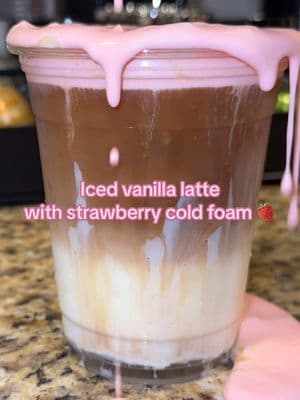 NGL, it's been hitting lately 🤌🏼 #coffeeathome #icedvanillalatte #vanilla #vanillalatte #strawberry #strawberrycoldfoam #coffeetiktok #coffeetok #barista #fyp #coffeelover #coffeetime #icedlatte #Recipe #coffeerecipe 