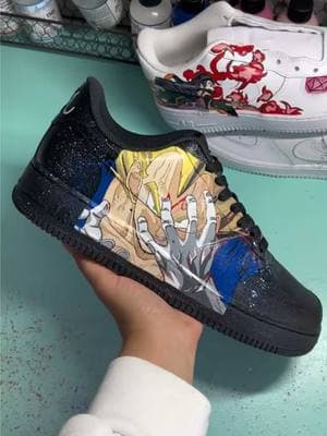 Majin Vegeta y Goku en tus tenis! 😎🔥que te pareció este diseño? #custom #customshoes #tenispersonalizados #pintadoamano #habdmade  