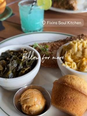 Soul food lovers, this one's for you! If you've never been to Fixins Soul Kitchen, you are seriously missing out! This was my second time, and babyyyy, they did not disappoint. That cornbread with hot honey butter? Life-changing! And don't even get me started on the fried chicken, mac and cheese, and those greens-whew! Fixins is serving flavor, comfort, and straight-up love on a plate. @fixinssoulkitchen Have you ever been to Fixins? If not, what's your go-to soul food dish? Let's talk in the comments! #SoulFoodEats #FoodieFinds #FixinsSoulKitchen  #FoodieAdventures #ComfortFood #BlackOwnedRestaurants #FoodieGram #WhereToEatNext #EatGoodFeelGood #SupportBlackOwned #FoodBloggerLife #SmallCreatorCommunity #FoodieReels #TrendingEats #microlnfluencer  #fyp 