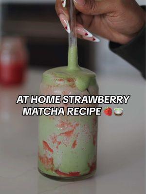 My at home Strawberry Matcha Recipe — I actually got this from @chatgpt lmao oh the ways we use tech around here.  Keeping my promise to th 9 of yall that asked lmao.  🔗 🍓Also everything is in my you know what 🍵🍵 No but part of my plans this year were to create more and try different things + honestly I just wanted to try creating something chill and fun. As a techie obviously I had to use a two camera setup to do it hahah + yall know I love tapping so I feel like this video was very on brand. I don’t claim to be a matcha girly like that I just found something that works for me, I’m sure I broke some rules lolol.  Recipe: 🍓🍵 2 Tsp of @drinktenzo matcha  Oat milk  Homemade strawberry syrup  A dash of @tazo chai latte  Creamer of your choice.  Ice (if you like it iced)  Camera Setup: 📸 A Camera: @canonusa R6II (24mm lens) B Camera: @canonusa R8 (50mm lens) Natural lighting.  Mic: it wasn’t on 💀so I used. @adobe ‘s podcast tool to fix my audio. Thank God it worked. 🪄✨  #strawberrymatcha #matcha #matchalatte #athomematcha 