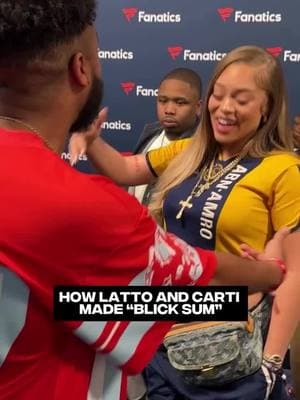 On the carpet coolin’ with Alyssa, shawty my bestie 🩵 Latto shares how she linked up with Playboi Carti for “Blick Sum” 👀🔥   #Latto #PlayboiCarti #BlickSum #fanatics #SuperBowl 