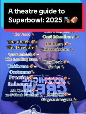 Another year, another Big Sportsball game. Time to help the theatre people fit in! 🏈🎭 #techieadventures #SuperBowl #theatrekidproblems 