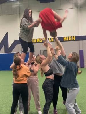 One thing about Emery is she’s gonna flip…ready or not! 😆 #fypage #Bullets #cheerleadersoftiktok #cheer #basketballseason #BulletNation #cheerstunts #pyramid 