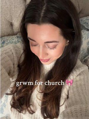 Grwm for church! 🎀😊 happy Sunday! #grwm #trending #trendy #icedcoffee #fashiontrends #trends2025 #hairblowout #grwmforchurch #churchgrwm #makeuptransition #pinkaesthetic #girlyaesthetic #girlythings #girlygirl #girlyoutfit 