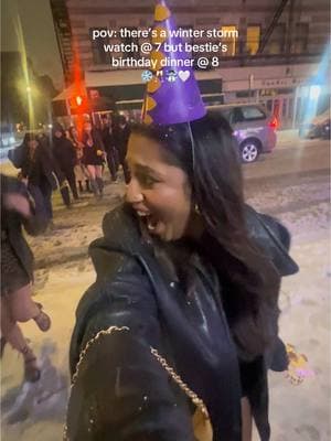 must rally for the bestieee 😭❄️☃️🤍 and yes the heels i was wearing were submerged in brown slush and theyre not even my heels 😭😭😭 #winterstorm #girlsnight #bestiesbirthday #bestiesbirthdaycelebration #winterstormnyc #snowinnyc #blizzard #goingoutinblizzard #rallyforthegirls #gno 