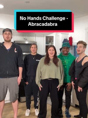 We added another player, did it get easier or harder? 🤔 #abracadabra #ladygaga #acapella #nohandschallenge #singing 