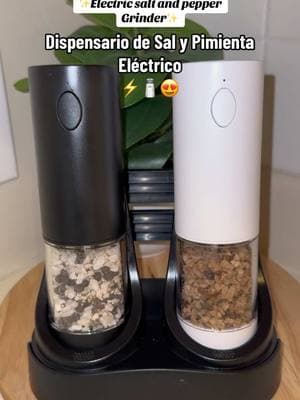 Dispensador de sal y pimienta eléctricos, se ven súper bonitos en la cocina.🧂🧑‍🍳💖#fup#TikTokShop#paratupagina#salypimienta#electricsaltandpeppergrinder #saltandpeppergrinderset #KitchenHacks#kitchenideas #utenciliosdecocina#cocinando#cocina#diapensadores 