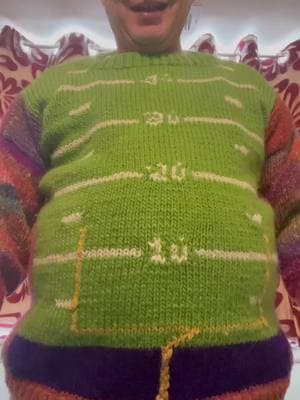 Description of my football sweater #knitting #sweater #football #footballfield #gridiron #touchdown