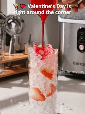 Drink for you mocktail lover #euhomy #euhomyvalentines #euhomyicemaker #ice #icemaker #cubeice #icemaker #icemachine #ValentinesDay #valentine #valentinedrinks 