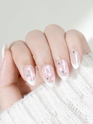 Cupid called… he said you NEED these nails! 💘🤍💅🏻 @jofayfashionofficial #jofayfashion #jofayfashionnails #pressonnails #nails #diynails #ValentinesDay #valentinesnails #pinknails #nailinspo #amazonfinds #amazonmusthaves #giftideas #fyp