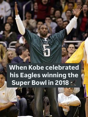 The last time the Eagles won the Super Bowl in 2018, Kobe Bryant celebrated with Bianka in his arms.  💚 🦅 #kobebryant #eaglessuperbowl #biankabryant #vanessabryant #flyeaglesfly🦅 