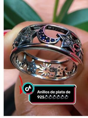 Anillo de plata de 925#celestial #hollow #ring #925silver #plated #sun #moon #star 