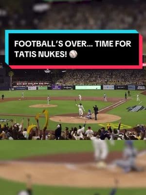 Football season is over, and you know what that means—it’s time for @tatis nukes! ⚾💣 The best fans in baseball are ready to pack Petco Park and enjoy Padres baseball!  🎥: Good stuff from @MLB  #sandiegopadres #gopadres #padres #padresbaseball #MLB #friarfaithful #petcopark #tatis #tatisjr #fernandotatisjr #baseballisback #homerun 