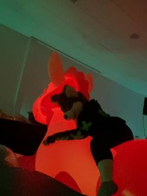 Hey come vibe with me on a glowing puffy horse. #furry #pooltoy #inflatable 