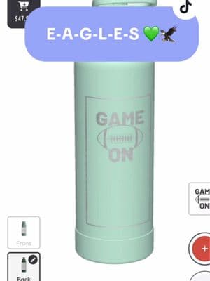 E-A-G-L-E-S 💚🦅Eagles! Congrats, fans! Celebrate the win by customizing our collection of green and white bottles - choose from our sports icons, add custom text with your favorite player’s name or any custom design. #takeya #eagles #gobirds #superbowllix #superbowlsunday #eaglesfootball #eaglesfans #nfl #nflsuperbowl #saquonbarkley #saquonbarkley 