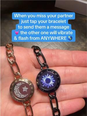 Moon and sun touch bracelets to connect to your loved ones with a tap 💓 get yours by tapping the orange TikTok Shop cart link 🛒 #fyp #foryoupage #couplegoals #holidayshopping #giftidea #longdistancerationship #totwooconnecttolove #totwoolongdistancebracelets #totwoo #totwoobracelet #Relationship #TikTokShop #giftideasonabudget #giftideas #couplegift #touchbracelet #longdistancebracelet #giftideaforhim #giftideaforher #boyfriendgiftidea #husbandgiftidea #girlfriendgiftidea #valentinesgiftideas#valentinesgift #giftforvalentines #bracelet