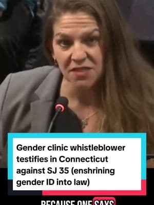 Gender clinic whistleblower Jamie Reed makes powerful arguments against Connecticut's SJ 35, which would enshrine "gender identity" into state law. Video courtesy of @Courage Coalition #transitionjustice #genderidentity #genderideology #protectourchildren #genderaffirmingcare #legislative #whistleblower #pubertyblockers 