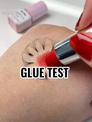 Glue Test😎 All promade fans are 20% OFF😱 Video products shop from my bio link 😍kolybellash.com   😘 🎉First order over $79 get free shipping 💸Code：FREE 💸💸💸Download our APP kolybel lash get $20 coupon Code:APP20 🔥 #lashartist #lashextensions #eyelashextensions #lashtech #volumelashes #lashes #classiclashes #wispylashes #wispylashes #eyelashes #lashlove #lashsuperbooster #superbonder #lashglue #lashtape #tape 