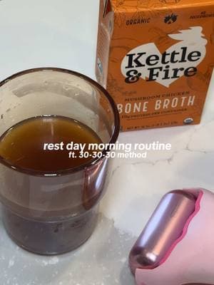 my rest day morning routine ft. the 30-30-30 method & @Kettle & Fire 💌#kfpartner #303030method #highprotein #proteinpacked #2025 #morningroutine #proteinpackedbreakfast 