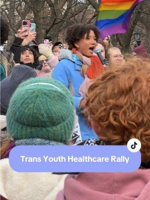 This past Saturday, thousands of New Yorkers gathered in Union Square, just a block from an #NYU Langone Health location, to protest #Trump's executive order targeting gender affirming care for trans youth. Since the order was signed, parents of trans youth in NYC have reported having appointments at Langone and other major NYC hospitals suddenly canceled. The rally, organized by @Gender Liberation Movement, Trans Formative Schools, and Act Up NY featured trans youth and parent speakers, educators, advocates, and @ACLU’s @Chase Strangio. #queertiktok #transtiktok #protecttranskids 