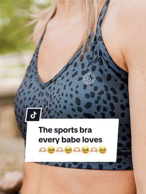 The cutest sports bra that doesn’t pull, shift or need adjusting mid workout!  The bra that stays put before and after your toughest workouts! #sportsbra #momswhoworkout #gymoutfitswomen #athleticwearforwomen 