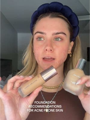 Replying to @Hilary my three foundation recommendations as someone with acne prone, sensitive, and dry skin. 😊 these all are buildable and leave the skin looking perfect. I have all my shades in my L T K. #foundation #foundationreview #foundationtutorial #makeuptok #productreview #beautyhacks #makeuphacks #makeuptips #acneproneskin #acneproneskinmakeup #acnesafemakeup #acnesafefoundation #foundationforacne #foundationforacneproneskin  foundation, makeup, skin base, foundation for acne prone skin, foundation for sensitive skin, full coverage foundation. @Haus Labs by Lady Gaga @LAWLESS Beauty @Anastasia Beverly Hills 