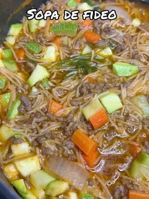 Sopa de fideo con carne molida #sopadefideo #sopaconcarnemolida #recetas 