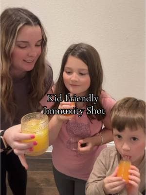 Kid friendly immunity shot for the win!!!!! #recipesforkids #kidsimmunity #gingerandtumeric #wellnesstips #wellnessjourney 