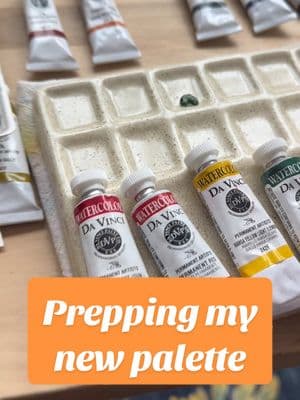 Prepping my new watercolor palette with my Da Vinci paint colors so I’m ready for filming for new kits!  #warercolorpaint #watercolorpalette #watercolor #watercolorkit #splatterandbloom #easywatercolor 