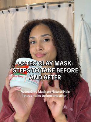 Shampoo, Aztec clay mask, condition, deep condition, style  I guess you don’t have to shampoo your hair before you use the Aztec clay, especially if you use ACV which will make it even more clarifying, but I always have so much product buildup so I still like to go in with a hydrating shampoo before I do my Aztec  clay mask.  Then I just condition in deep condition like I normally would  🤷🏽‍♀️ #aztecclaymaskfornaturalhair #deepcondition #hairroutine 