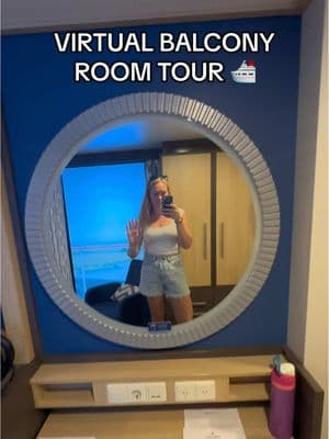 Our virtual balcony stateroom on the quantum of the seas! #quantumoftheseas #royalcaribbean #cruisetok #cruiseday #virtualbalcony #RoomTour #cabintour 