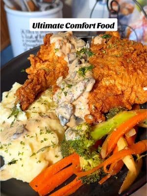 Replying to @Lyne C.  Dort Crispy, creamy, and full of comfort! This homemade fried chicken dinner is the ultimate soul-soothing meal. Golden, crispy buttermilk fried chicken paired with buttery mashed potatoes and smothered in a rich, creamy mushroom sauce-every bite is pure heaven! Want to know the secret to ultra-crispy fried chicken and extra creamy mashed potatoes? Stick around because I'm breaking it all down in this recipe! And full chicken recipe video is already posted check the page Would you try this for dinner? Let me know in the comments! Follow for More! #FriedChickenDinner #mashedpotatoes #creamymushroomsauce #SouthernCooking #comfortfoodlover #homecookedmeals #WhatsForDinner #DinnerTime #FoodiesOfInstagram #eatgood #FoodLover #TastvEats #homemadegoodness #howtomakefriedchicken #BestMashedPotatoes #easydinnerldeas #ChickenRecipes #CrispyChicken #MadeFromScratch