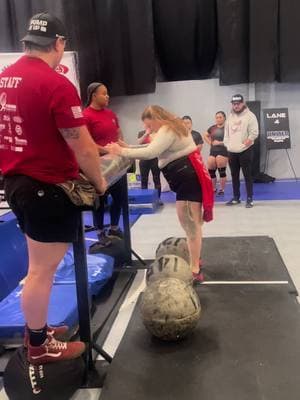 My favorite! I have retained my title of Stone Queen.  Big round balls make me happy 🤣 120 - 145 - 175 so not too heavy but under 10 seconds 🥰 #atlas #atlasstones #strongman #celiac #celiacdisease #mastersathlete #GymTok 