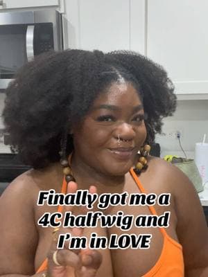 & can I say… SO much better than wearing clip ins! “Kinky & coily all in one half wig” by @hergivenhair #halfwig #4chairstyles #4chalfwig #halfwig #4cwig #blackgirlmagic 