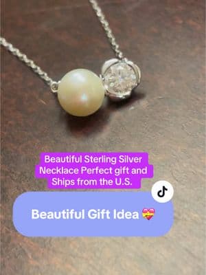 Gorgeous S925 sterling silver necklace with diamond pendant and pearl beautiful gift idea! #s925silver #Necklace #SterlingSilverNecklace #DiamondPendantNecklace #NecklaceForGift #ttsdelightnow #ttslevelup #tiktokshoploveatfirstfind #tiktokshoprestock 