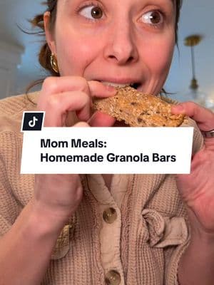 Who remembers Chewy bars? The smores flavor was my favorite 🍫 Next time I will definitely be adding collagen powder for a little protein boost, but otherwise these are AMAZING 😋 Mom and toddler approved in our house 🩷 Recipe from I Heart Naptime on Pinterest 📌 also count how many kissy faces I make in this video 😭😂😘 - #homemadegranolabars #sahmcontentcreator #toddlermomsoftiktok #cozycontent #motherhoodcontent 