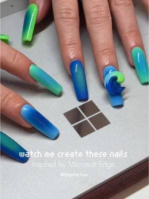 #EdgePartner Can we have a moment for these Edge-y nails?! Watch me create this nail set inspired by the @Microsoft Edge icon.💙 #MicrosoftEdge