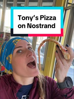 Running to Tony’s Pizza on Nostrand for a slice— because nothing beats a pizza pit stop after a 