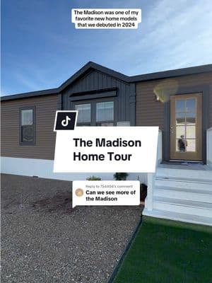 Replying to @754404 The semi-closed floor plan in The Madison is a must see 😮‍💨 #claytonhomes #manufacturedhomes #modularhomes #mobilehome #prefabhouse #doublewide #doublewidedream #hometour #housetour #modernmobilehomes #bathroomgoals #dendecor 