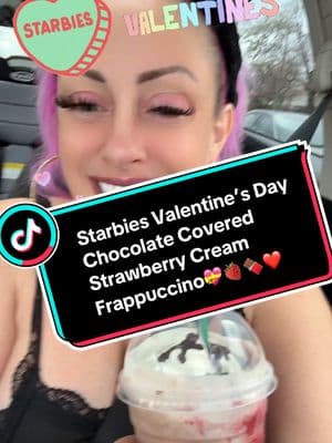 Starbies Valentine’s Drink🩷💚🩷💚 #Starbies #StarbiesTok #StarbucksValentinesDayDrink #ChocolateCoveredStraberryCremeFrappuccino #RealLifeBarbie #RecoveringAddictBarbie #MATBarbie #BarbieLifestyle #RecoveryIsHot 