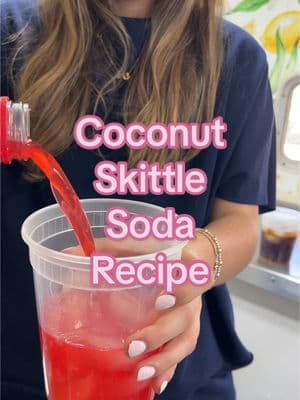 Let’s make a coconut skittle soda #sodarecipe #lemonaderecipe #springdrink 