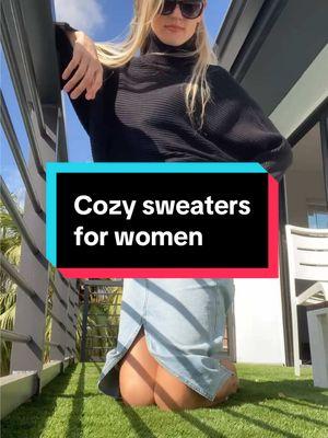 Trendy and comfy sweaters for women to keep you cozy and warm. Such a pleasant fabric with my favorite viscose and a unique dolman sleeve turtleneck design to combine with different outfits.  #sweater #sweaters #trendysweaters #trendysweatshirts #comfysweaters #CozySweaters #warmsweater 