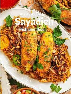 Sayadieh (Arab Fish & Rice) (recipe linked in bio) Sayadieh is an easy, quick and easy meal to prepare thats packed full of flavor. Its famous along coastal cities in Lebanon and Palestine, and often uses the fishermans catch of the day.  #lebaneserecipes #middleeasternfood #middleeasternrecipes #palestinianfood #palestinianrecipes #arabicfood #ramadanrecipes #iftarrecipes 