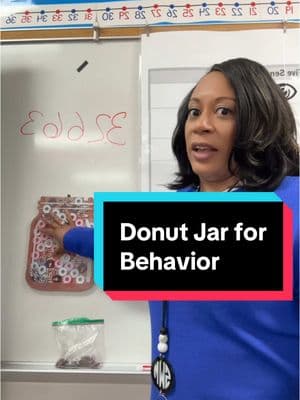 This is one of my many ways that I keep a quiet class (in general). They love rewards and I love a quiet space! #donutjar #quiet #quiettime #goodatspecials #goodinthehallway #behaviorstrategies #classroommangagement 